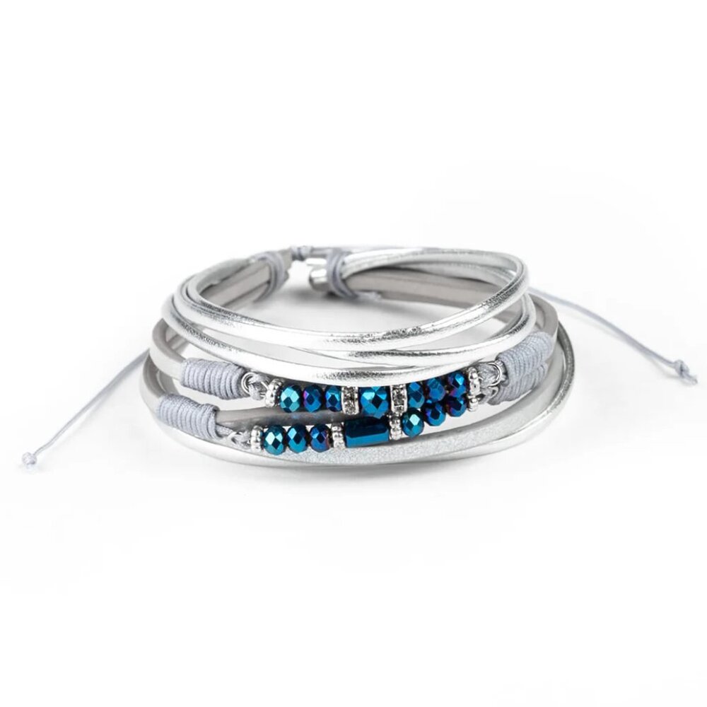 Paparazzi Prismatically Dramtic Blue Urban Bracelet